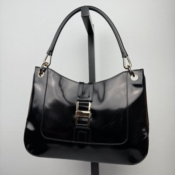 SOLD Gucci Patent Leather Jackie Shoulder Bag Gold HW - Picture 1 of 2